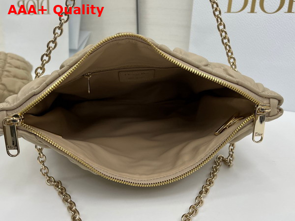 Dior Small Dior Crunchy Bag Sand Colored Puffy Macrocannage Calfskin Replica
