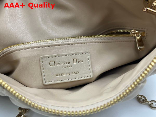 Dior Small Dior Crunchy Bag Sand Colored Puffy Macrocannage Calfskin Replica