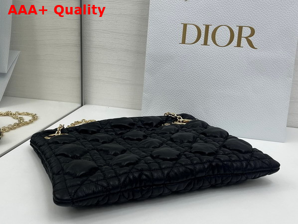 Dior Small Dior Crunchy Bag in Black Puffy Macrocannage Calfskin Replica