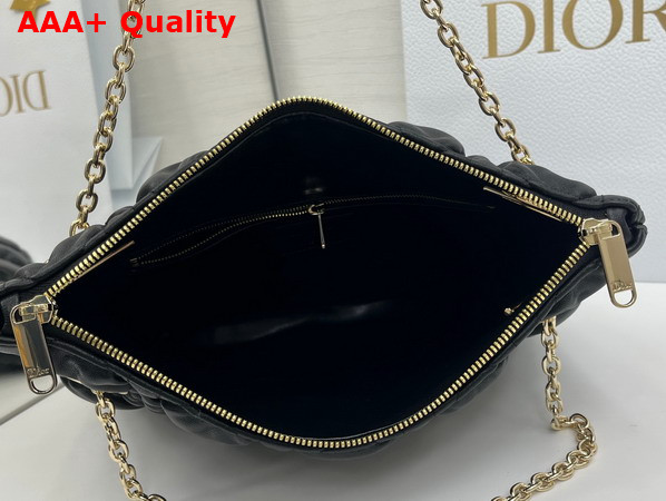 Dior Small Dior Crunchy Bag in Black Puffy Macrocannage Calfskin Replica