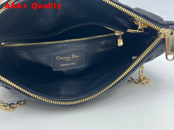 Dior Small Dior Crunchy Bag in Black Puffy Macrocannage Calfskin Replica
