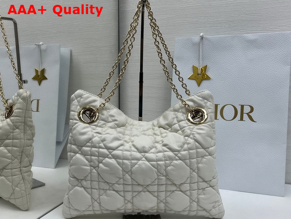 Dior Small Dior Crunchy Bag in Latte Puffy Macrocannage Calfskin Replica