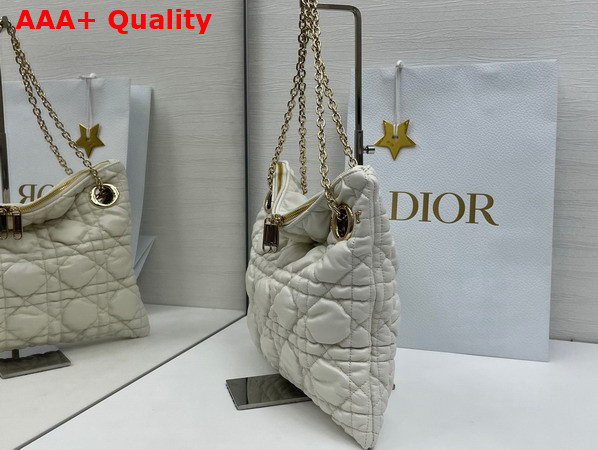 Dior Small Dior Crunchy Bag in Latte Puffy Macrocannage Calfskin Replica