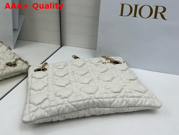Dior Small Dior Crunchy Bag in Latte Puffy Macrocannage Calfskin Replica