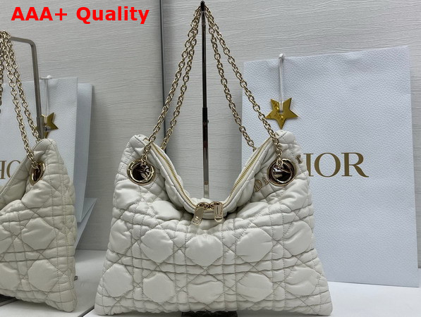 Dior Small Dior Crunchy Bag in Latte Puffy Macrocannage Calfskin Replica