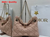 Dior Small Dior Crunchy Bag in Nude Puffy Macrocannage Calfskin Replica