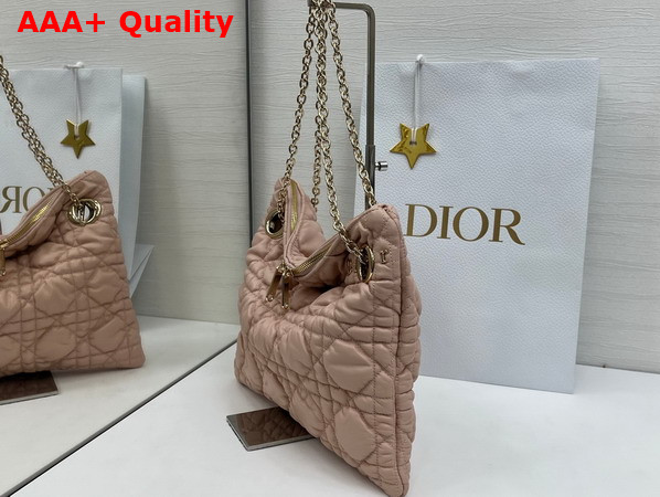 Dior Small Dior Crunchy Bag in Nude Puffy Macrocannage Calfskin Replica