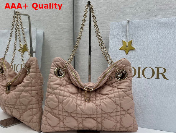 Dior Small Dior Crunchy Bag in Nude Puffy Macrocannage Calfskin Replica