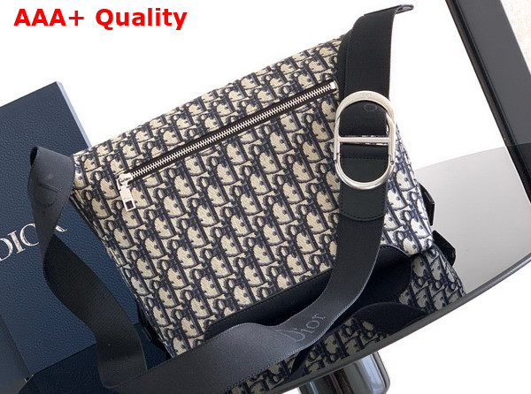 Dior Small Dior Jett Messenger Bag with Flap Beige and Black Dior Oblique Jacquard Replica