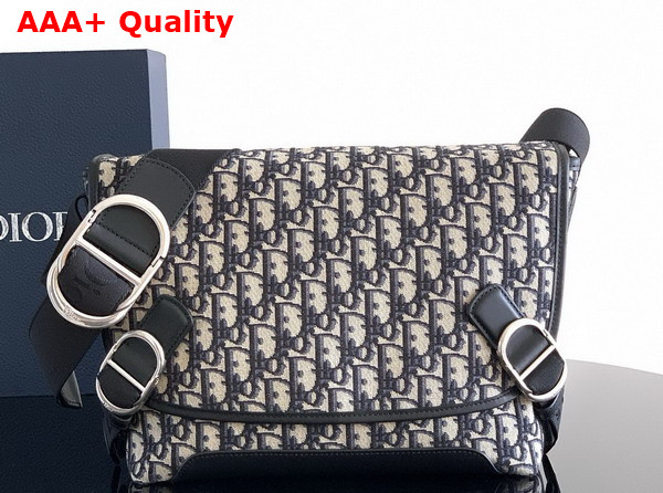 Dior Small Dior Jett Messenger Bag with Flap Beige and Black Dior Oblique Jacquard Replica