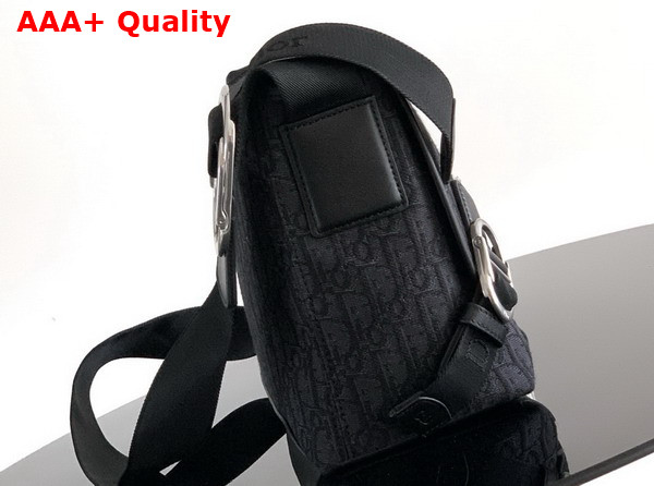 Dior Small Dior Jett Messenger Bag with Flap Black Dior Oblique Jacquard Replica