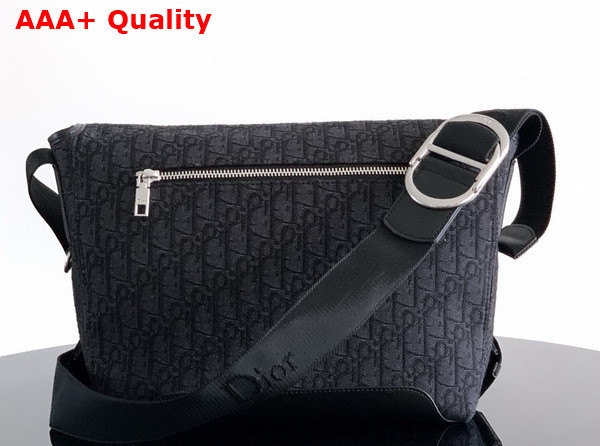 Dior Small Dior Jett Messenger Bag with Flap Black Dior Oblique Jacquard Replica