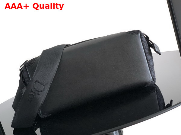 Dior Small Dior Jett Messenger Bag with Flap Black Dior Oblique Jacquard Replica