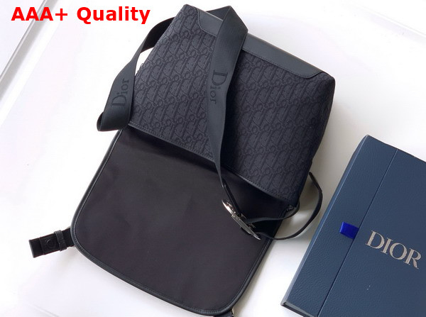 Dior Small Dior Jett Messenger Bag with Flap Black Dior Oblique Jacquard Replica