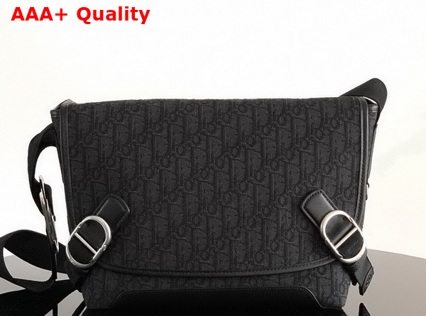 Dior Small Dior Jett Messenger Bag with Flap Black Dior Oblique Jacquard Replica