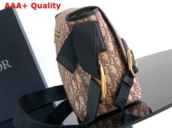 Dior Small Dior Jett Messenger Bag with Flap Brown Dior Oblique Jacquard Replica