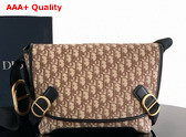 Dior Small Dior Jett Messenger Bag with Flap Brown Dior Oblique Jacquard Replica