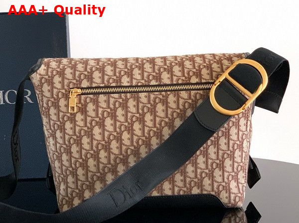 Dior Small Dior Jett Messenger Bag with Flap Brown Dior Oblique Jacquard Replica