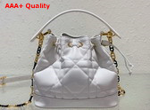 Dior Small Dior Jolie Bucket Bag Latte Macrocannage Calfskin Replica