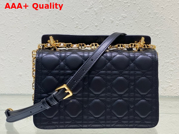 Dior Small Dior Jolie Top Handle Bag Black Cannage Calfskin Replica