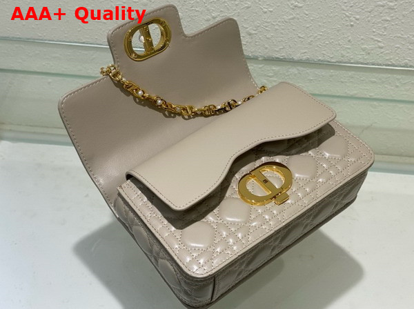 Dior Small Dior Jolie Top Handle Bag Powder Beige Cannage Calfskin Replica
