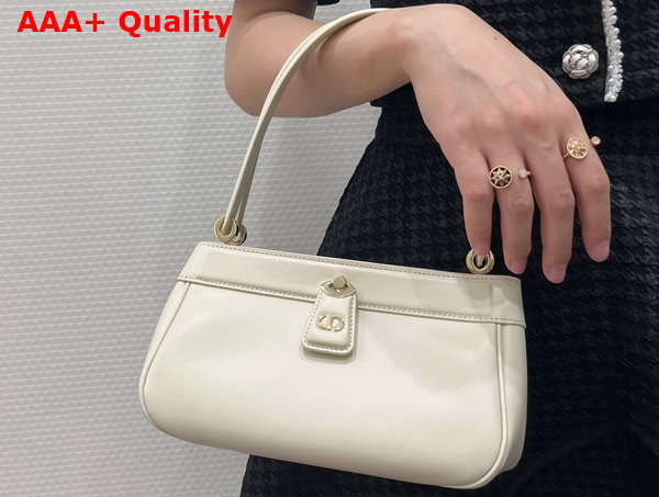 Dior Small Dior Key Bag Dusty Ivory Box Calfskin Replica