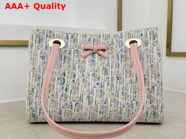 Dior Small Dior Promenade Shopping Bag Multicolor Dior Oblique Pastel Jacquard Replica
