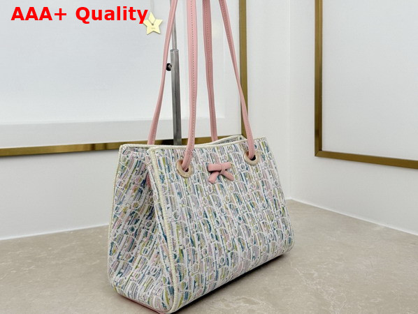 Dior Small Dior Promenade Shopping Bag Multicolor Dior Oblique Pastel Jacquard Replica