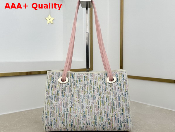 Dior Small Dior Promenade Shopping Bag Multicolor Dior Oblique Pastel Jacquard Replica