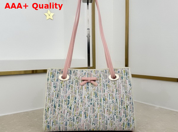 Dior Small Dior Promenade Shopping Bag Multicolor Dior Oblique Pastel Jacquard Replica