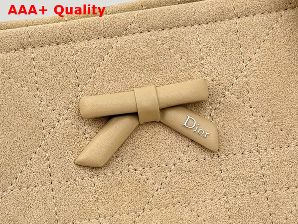 Dior Small Dior Promenade Shopping Bag in Beige Flat Cannage Suede Calfskin Replica