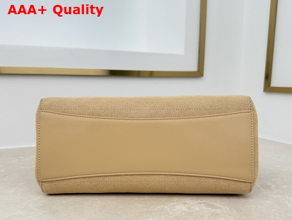 Dior Small Dior Promenade Shopping Bag in Beige Flat Cannage Suede Calfskin Replica