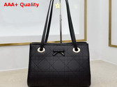 Dior Small Dior Promenade Shopping Bag in Black Flat Cannage Calfskin Replica