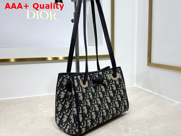 Dior Mini Dior Promenade Shopping Bag in Blue Dior Oblique Jacquard Replica