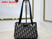 Dior Mini Dior Promenade Shopping Bag in Blue Dior Oblique Jacquard Replica