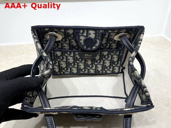 Dior Mini Dior Promenade Shopping Bag in Blue Dior Oblique Jacquard Replica