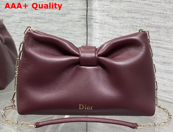 Dior Small Dior Row Bag in Burgundy Lambskin Replica
