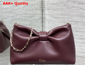 Dior Small Dior Row Bag in Burgundy Lambskin Replica