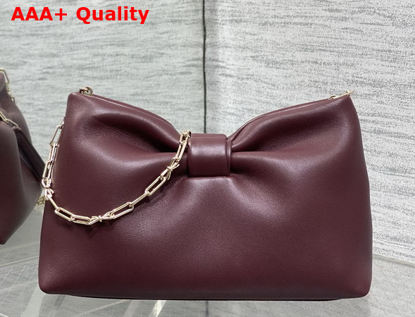 Dior Small Dior Row Bag in Burgundy Lambskin Replica