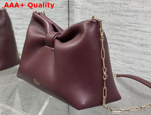 Dior Small Dior Row Bag in Burgundy Lambskin Replica
