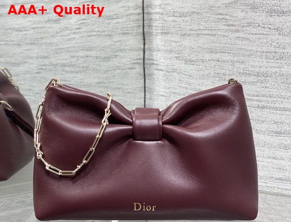 Dior Small Dior Row Bag in Burgundy Lambskin Replica