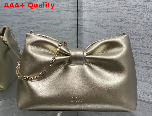 Dior Small Dior Row Bag in Gold Lambskin Replica