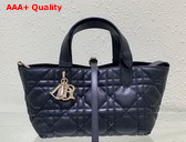 Dior Small Dior Toujours Bag Black Macrocannage Calfskin Replica