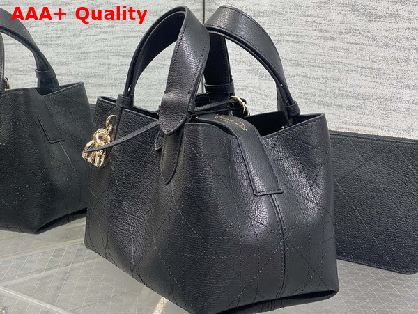 Dior Small Dior Toujours Bag in Black Flat Macrocannage Calfskin Replica