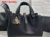 Dior Small Dior Toujours Bag in Black Flat Macrocannage Calfskin Replica