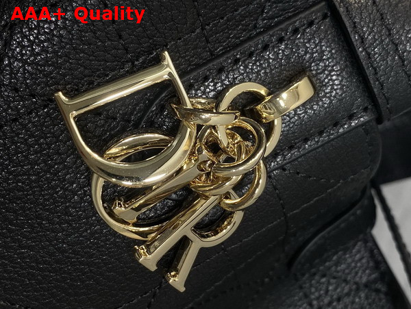Dior Small Dior Toujours Bag in Black Flat Macrocannage Calfskin Replica