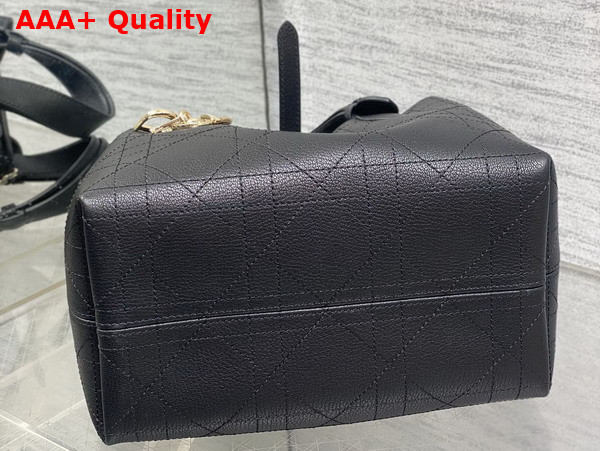 Dior Small Dior Toujours Bag in Black Flat Macrocannage Calfskin Replica