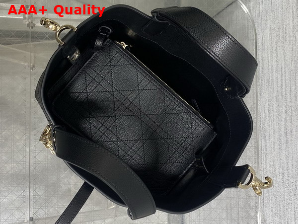 Dior Small Dior Toujours Bag in Black Flat Macrocannage Calfskin Replica