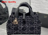 Dior Small Dior Toujours Bag in Black Tweed with White Cannage Motif Replica
