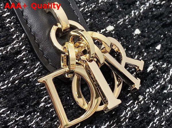 Dior Small Dior Toujours Bag in Black Tweed with White Cannage Motif Replica
